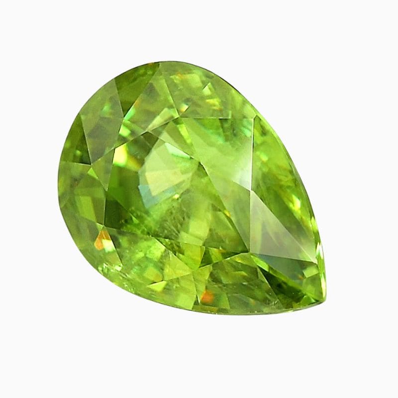 Natural green sphene gemstone