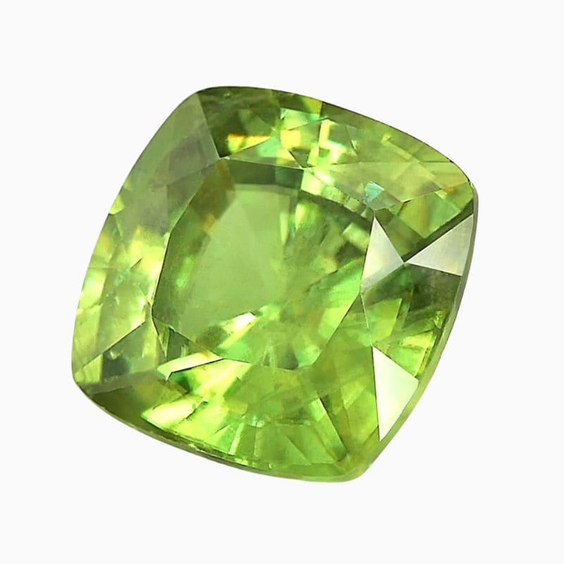 Natural green sphene gemstone