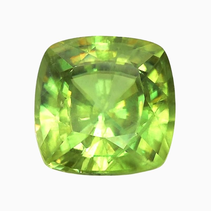 Natural green sphene gemstone
