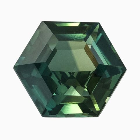Natural green-yellow-blue sapphire gemstone