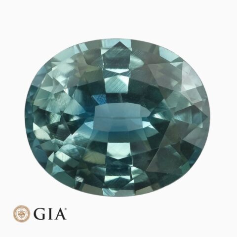 Natural greenish blue sapphire gemstone