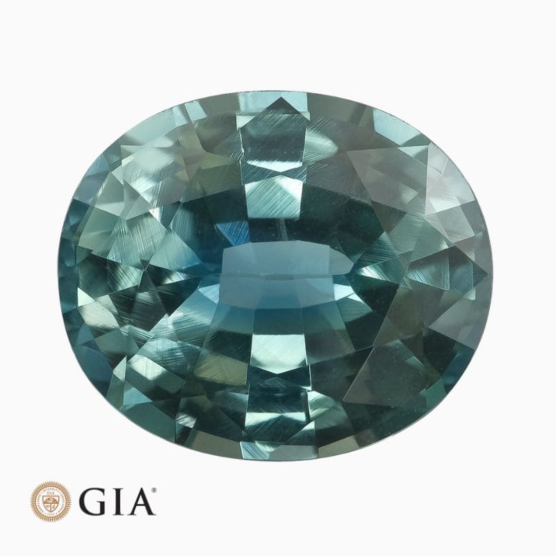 Natural greenish blue sapphire gemstone