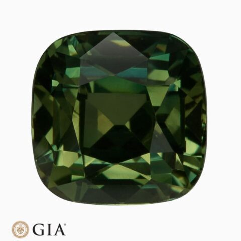 Natural heated teal green sapphire gemstone