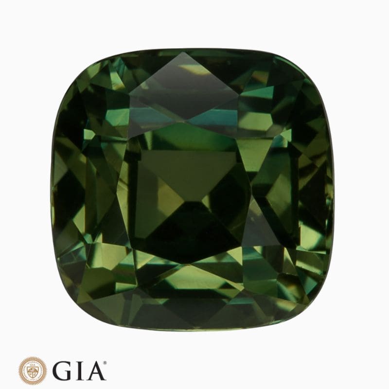 Natural heated teal green sapphire gemstone
