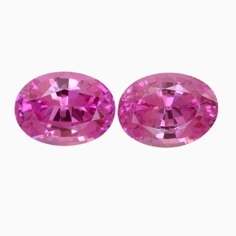 Natural hot intense pink sapphire matching pair gemstone