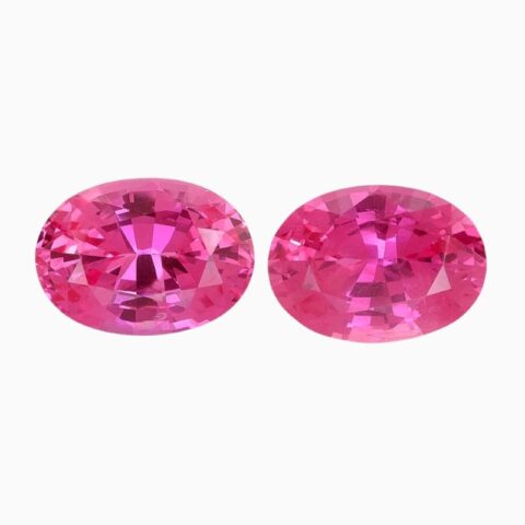 Natural hot intense pink sapphire matching pair gemstone