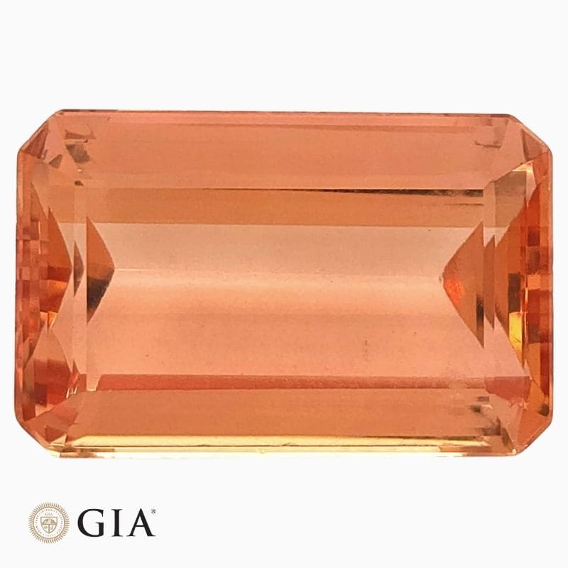 Natural orange-yellow imperial topaz gemstone