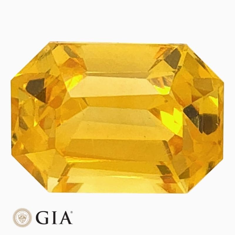 Natural orangy yellow sapphire gemstone