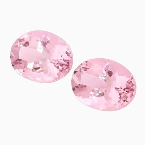 Natural morganite matching pair