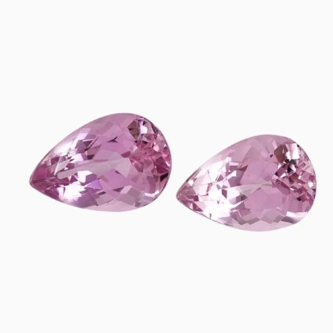 Natural pink kunzite matching pair