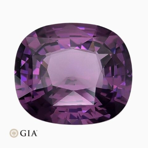 Natural reddish purple spinel gemstone