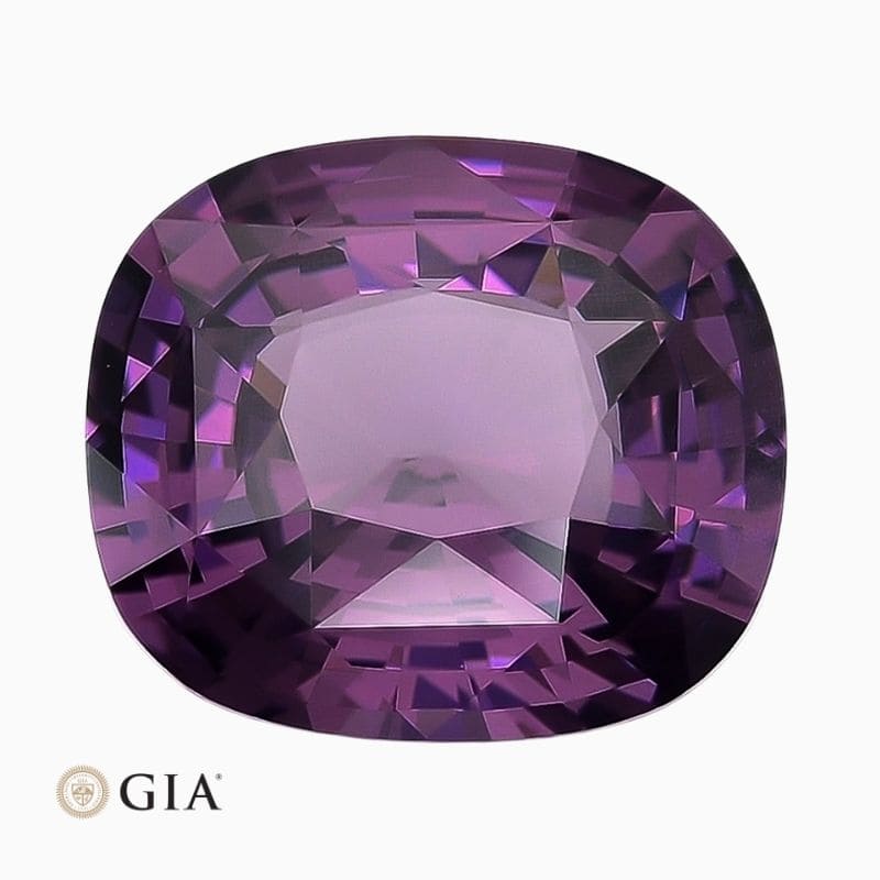 Natural reddish purple spinel gemstone