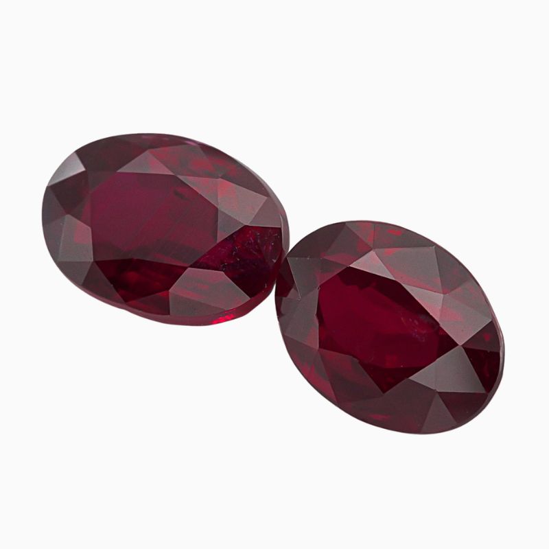 Natural ruby matching pair