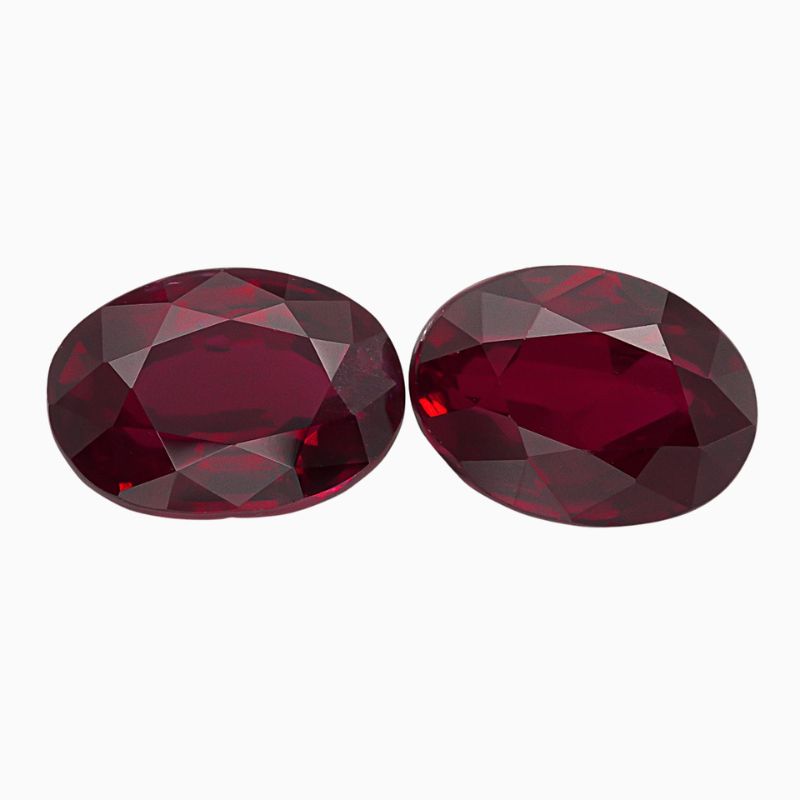 Natural ruby matching pair