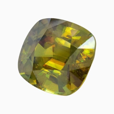 Natural yellowish green sphene gemstone