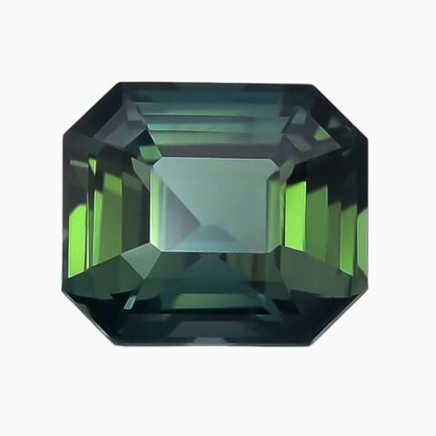 Natural teal blue-green sapphire gemstone