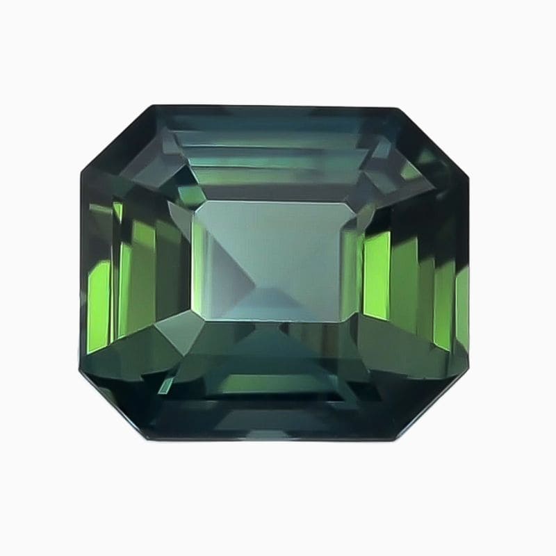 Natural teal blue-green sapphire gemstone