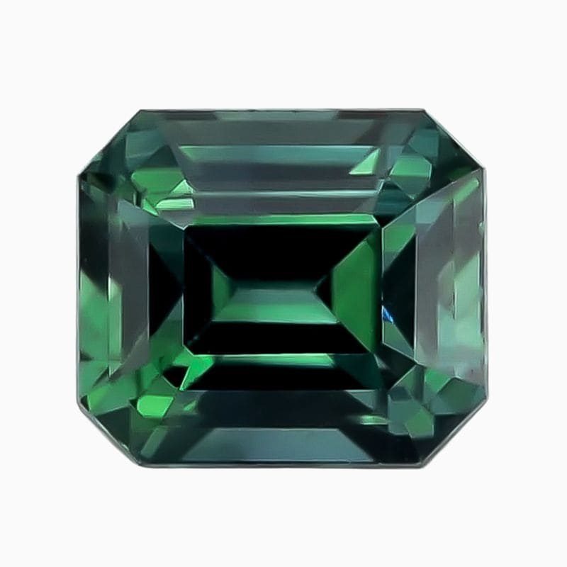 Natural teal blue-green sapphire gemstone