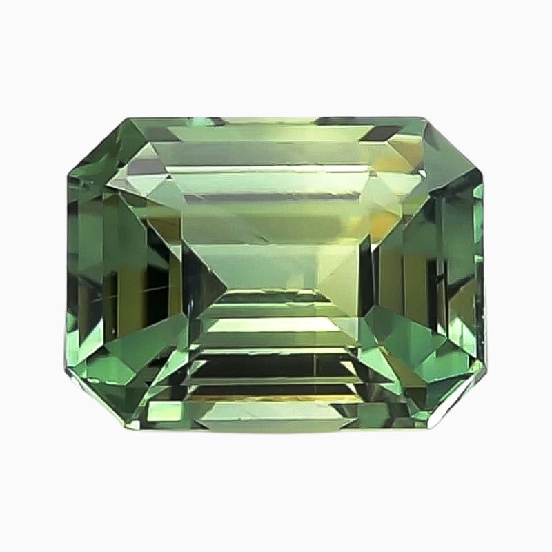 Natural teal bluish yellowish green sapphire gemstone