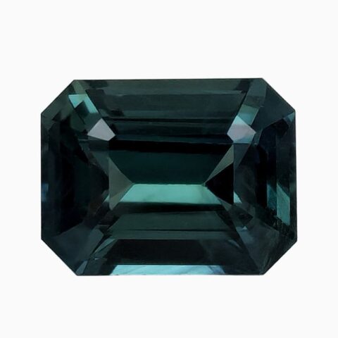 Natural teal green-blue sapphire gemstone