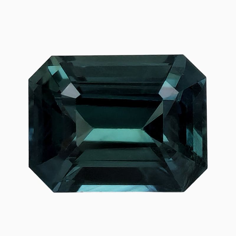 Natural teal green-blue sapphire gemstone