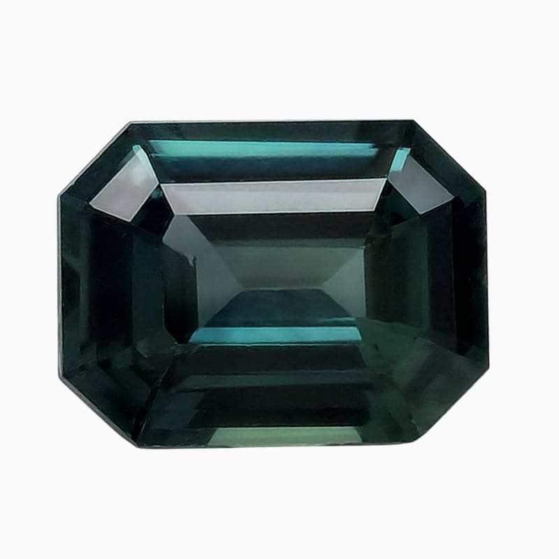 Natural teal green-blue sapphire gemstone