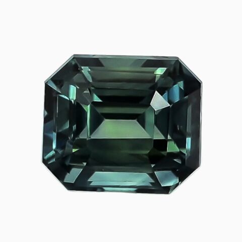 Natural teal green-blue sapphire gemstone