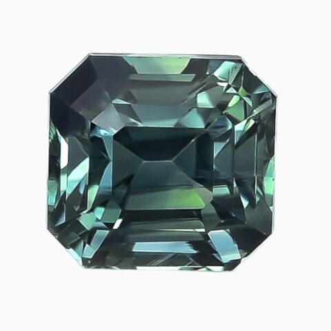 Natural teal green-blue sapphire gemstone
