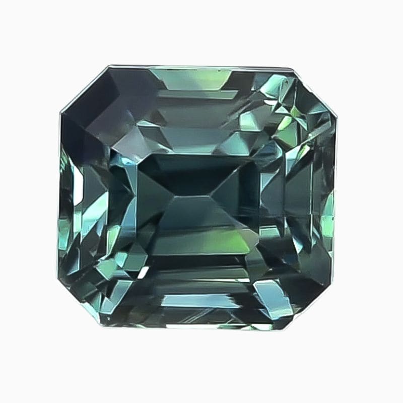Natural teal green-blue sapphire gemstone