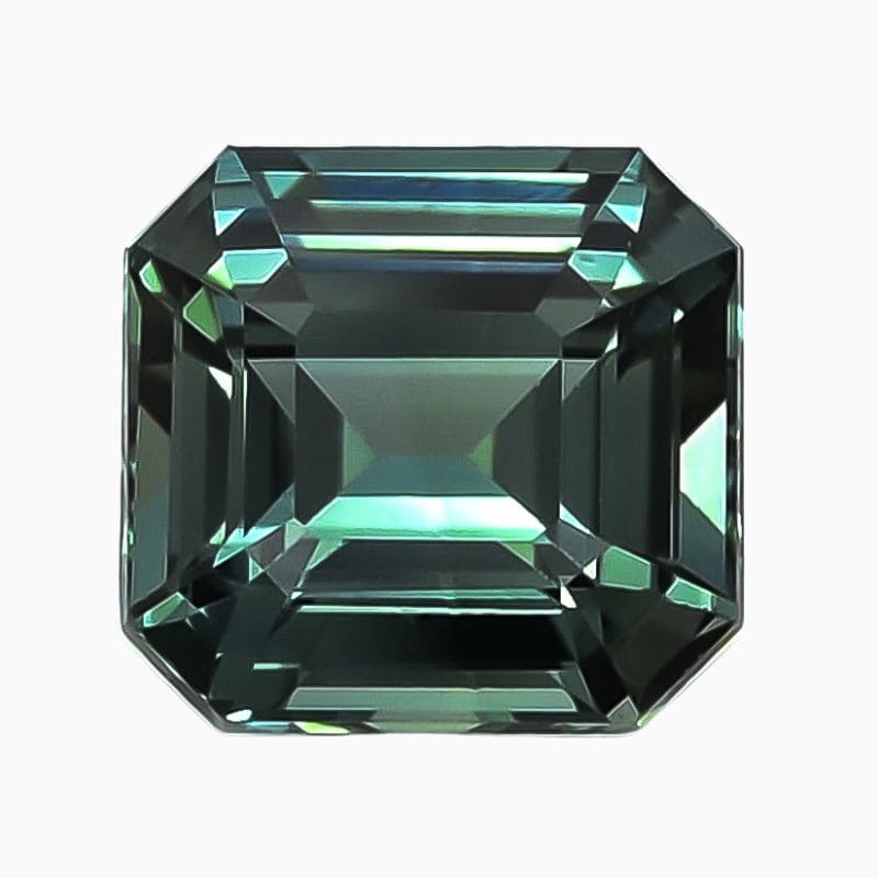 Natural teal green-blue sapphire gemstone