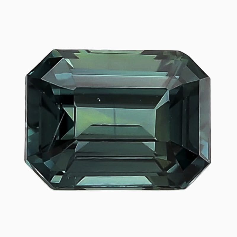 Natural teal green-blue sapphire gemstone