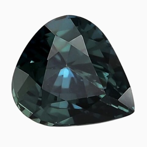 Natural teal green-blue sapphire gemstone
