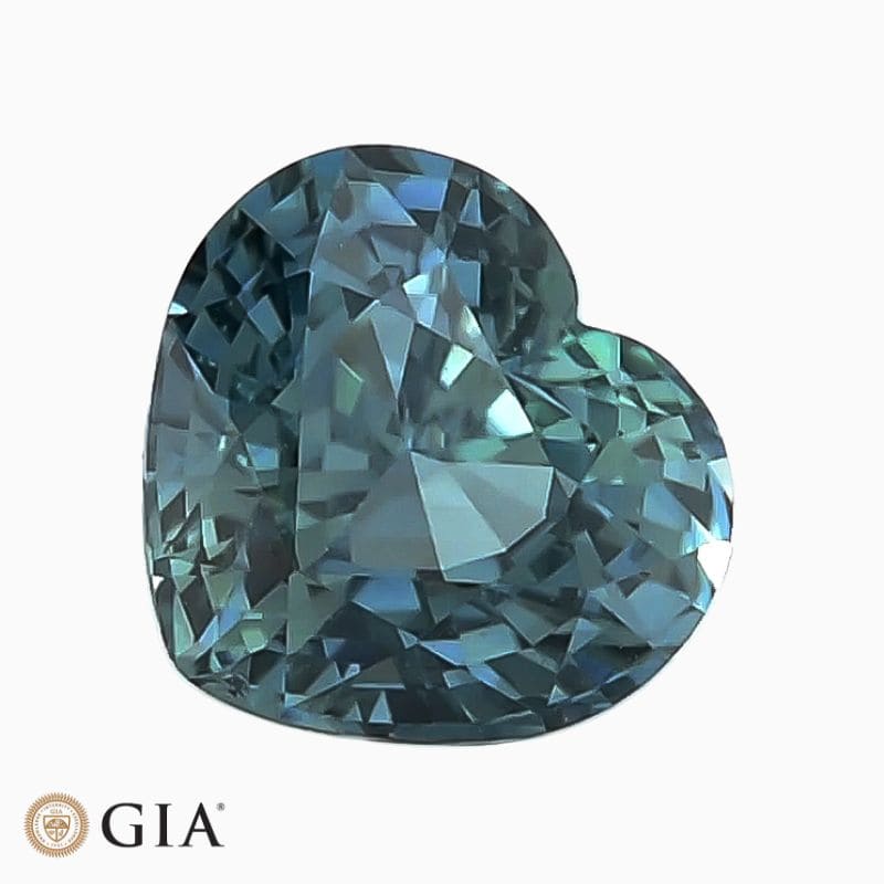 Natural teal green-blue sapphire gemstone