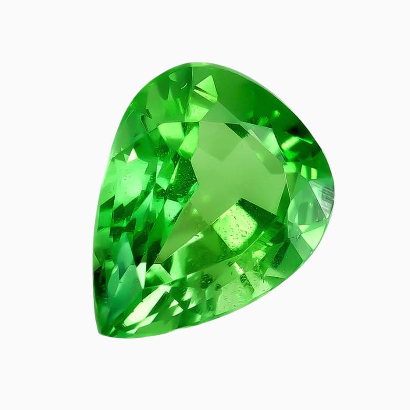 Natural green pear tsavorite gemstone