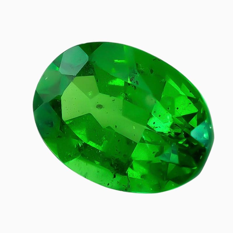 Natural green oval tsavorite gemstone