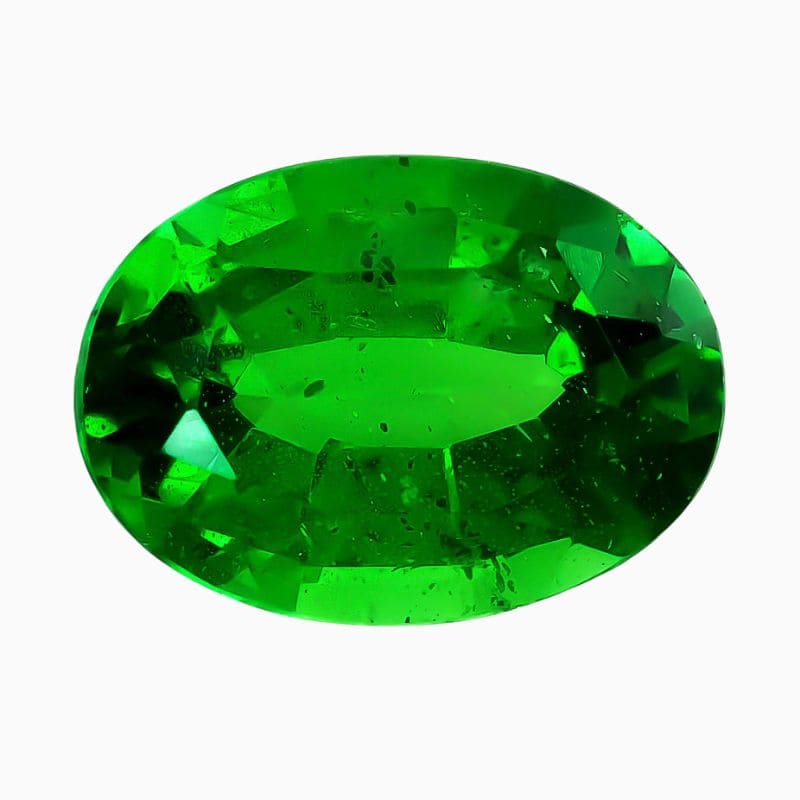 Natural green oval tsavorite gemstone