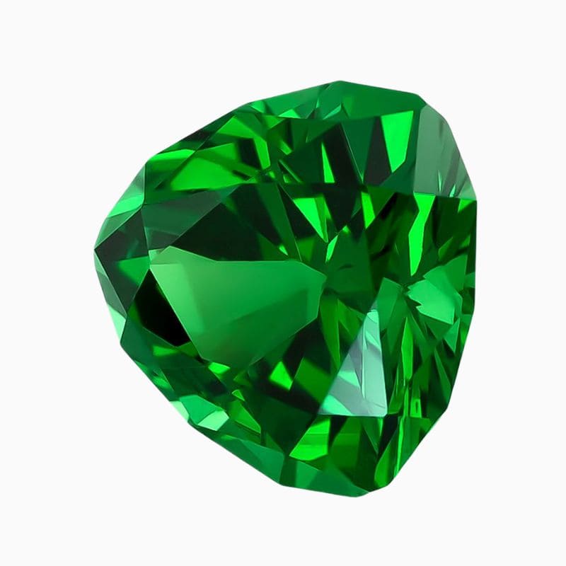 Natural green trillion tsavorite gemstone