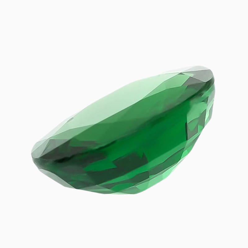 green oval tsavorite gemstone
