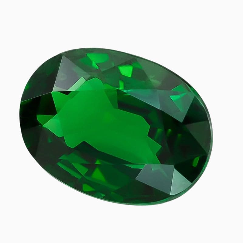 Natural green oval tsavorite gemstone