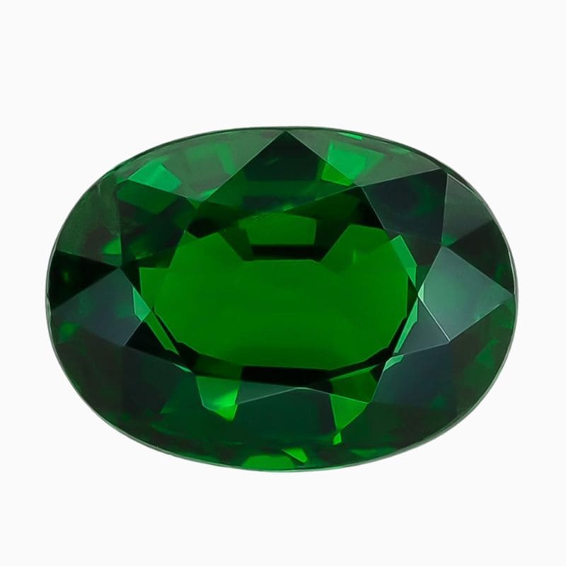 Natural green oval tsavorite gemstone