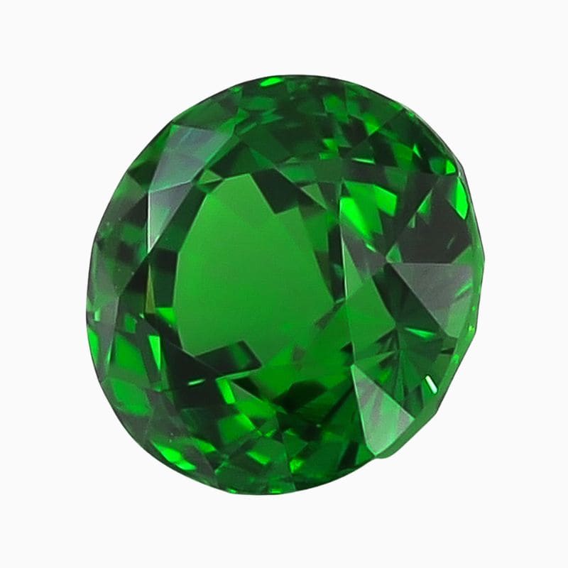 Natural green round tsavorite gemstone