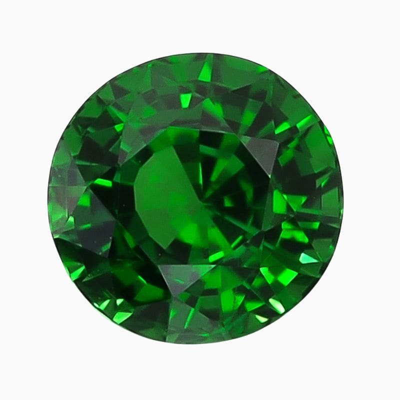 Natural green round tsavorite gemstone