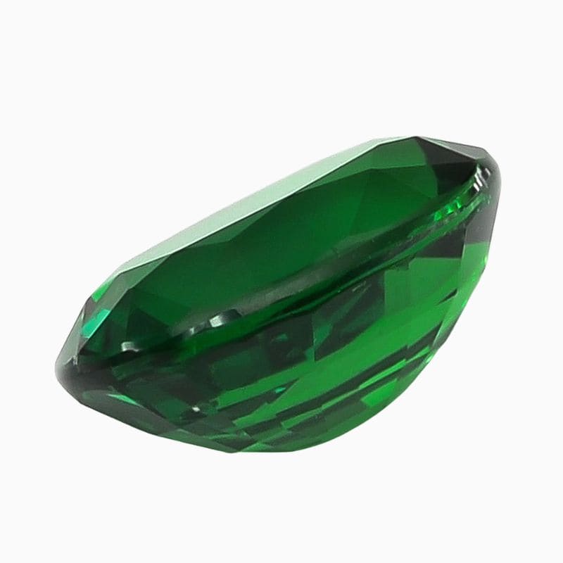 green oval tsavorite gemstone
