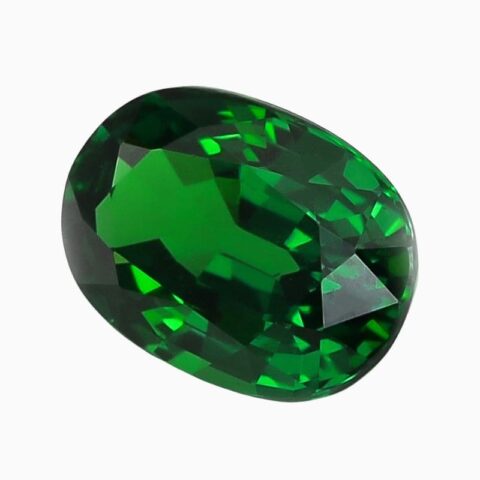 Natural green oval tsavorite gemstone