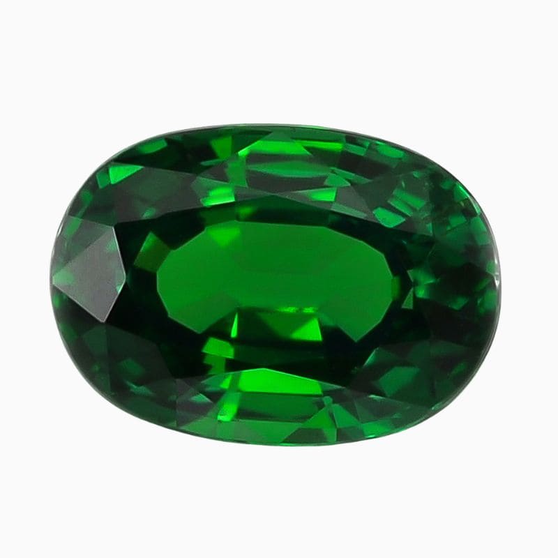 Natural green oval tsavorite gemstone
