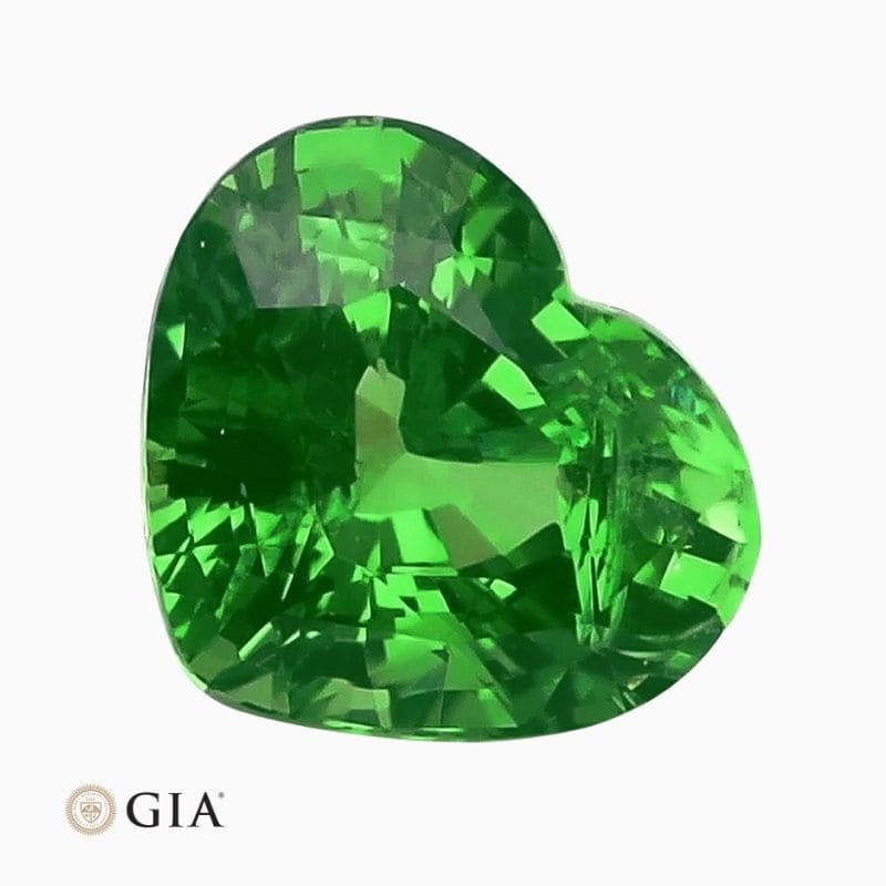 Natural green heart GIA tsavorite gemstone