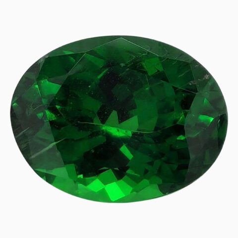 Natural green oval tsavorite gemstone