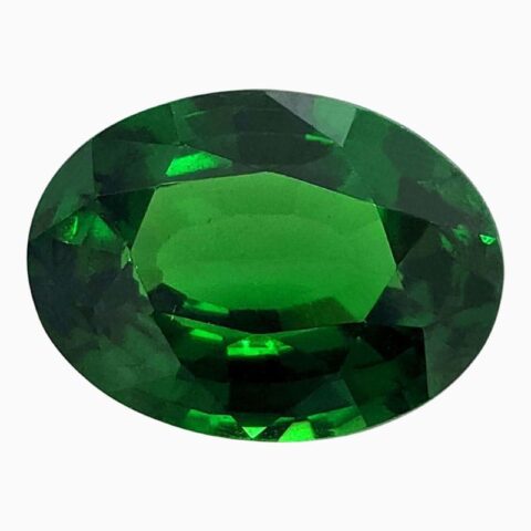 Natural green oval tsavorite gemstone