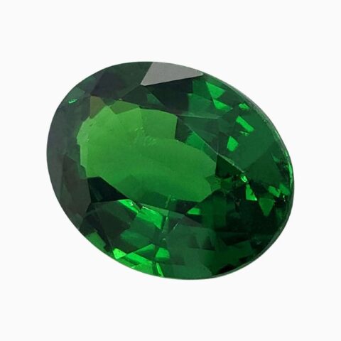 Natural green oval tsavorite gemstone