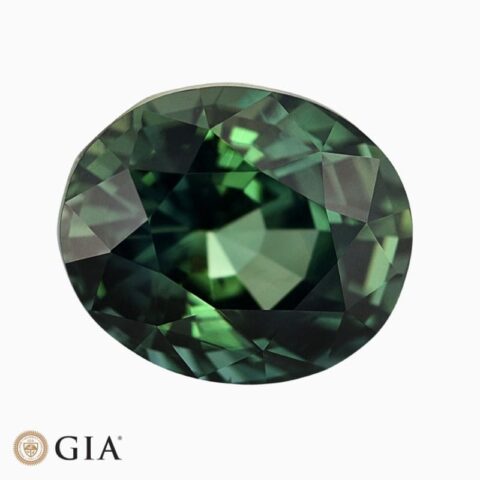 Natural unheated blue-green sapphire gemstone